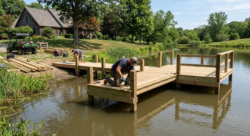 Pond Dock Installation in Kansas City, KS